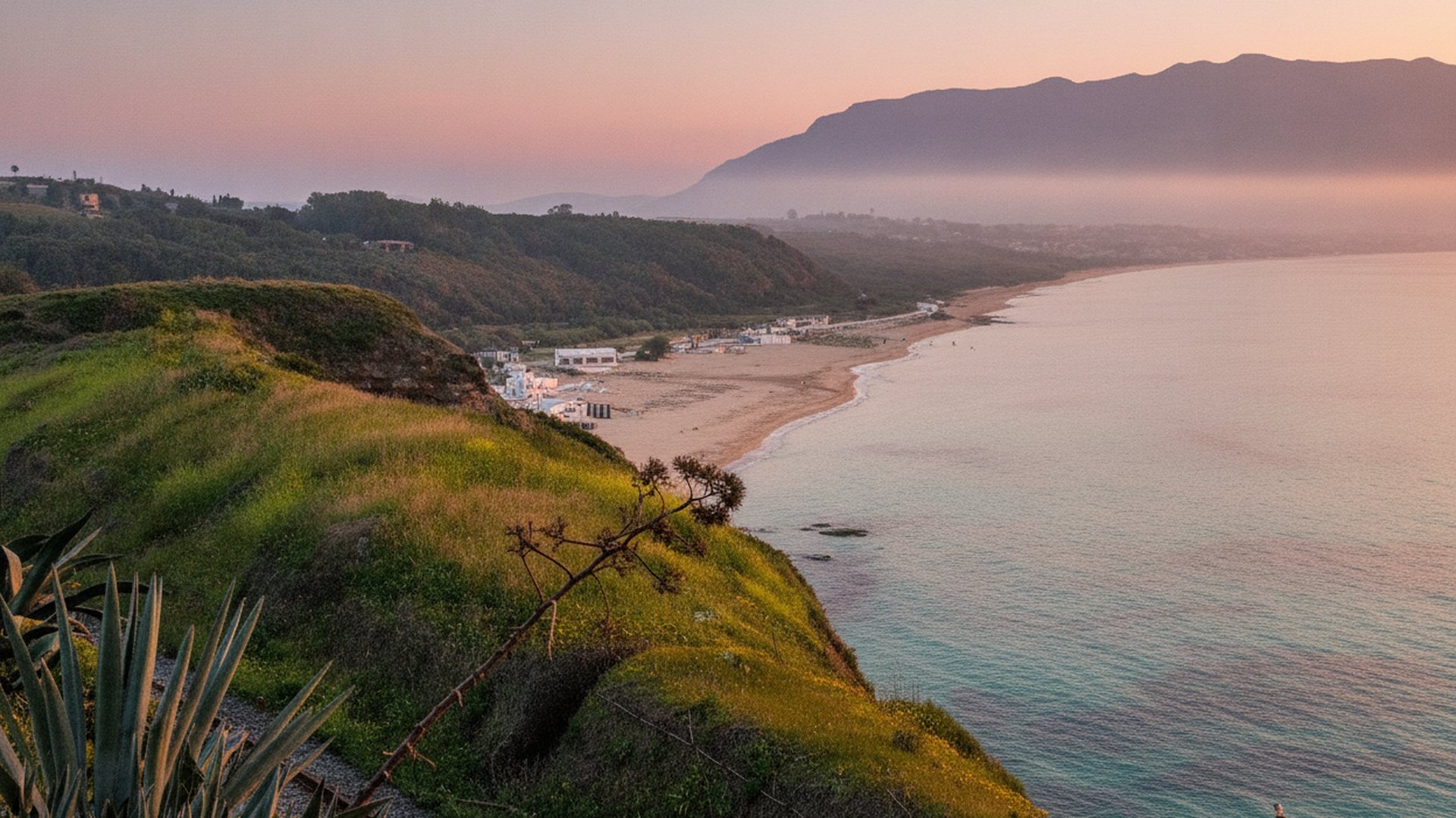 La costa del Golfo di Castellammare nella luce del primo mattino