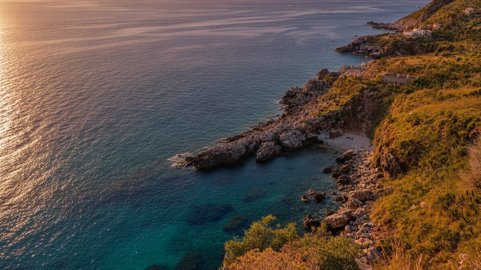 La costa rocciosa della Riserva dello Zingaro a picco sul mare trasparente
